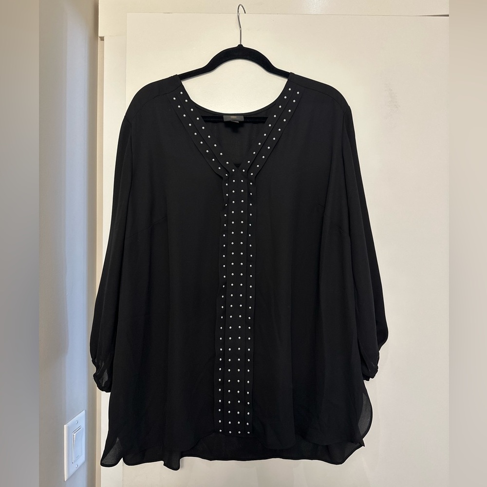 JM COLLECTION | Bnwt black chiffon shirt